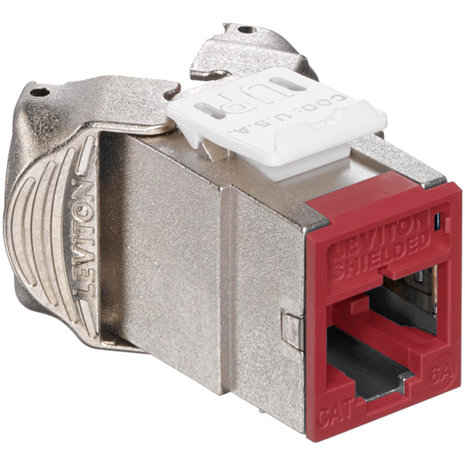 Atlas-X1 Cat 6a Component Rated Shielded QuickPort Connector, Red
