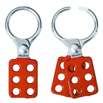 Safety Series Lockout Hasp, 2 in W x 4-7/8 in L, 1-1/2 Jaw dia, Red