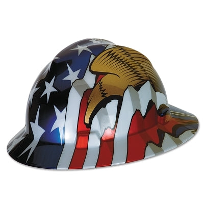 Freedom Series V-Gard Helmet, Fas-Trac III 4 Point Ratchet, Hat, American Flag w/2 Eagles