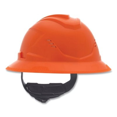 V-Gard C1 Hard Hat, Fas-Trac III 4 Point Ratchet, Vented, Orange