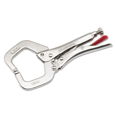 Locking C-Clamp, Locking Grip Handle, 6 in L, Silver
