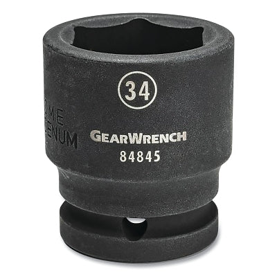 Impact Socket, 3/4 in Drive Size, 34 mm Opening Size, 6-point, Standard Length