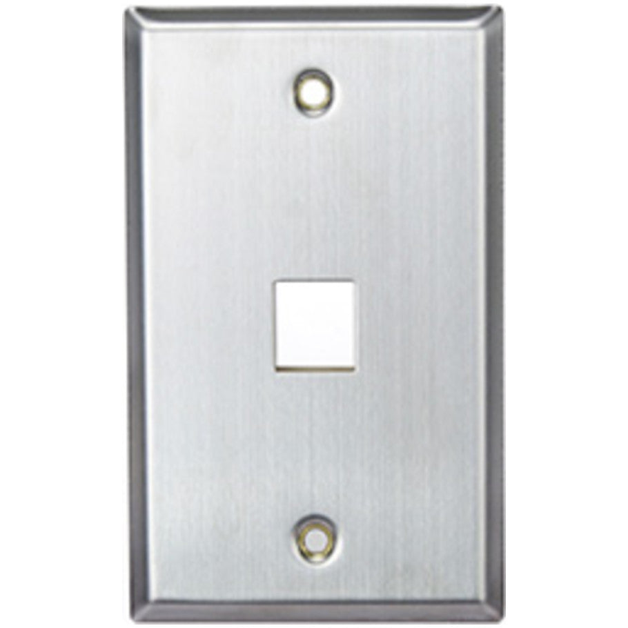 QuickPort Wallplate, Stainless Steel, Single-Gang, 1-Port