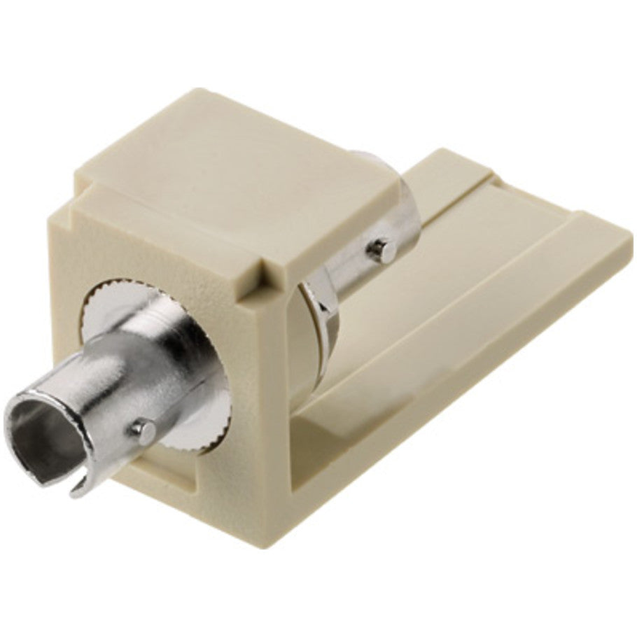 Mini-Com, ST Adapter Module, Zirconia Ceramic, Multimode, Phosphor Bronze Split Sleeve, Off-White