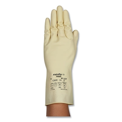 Natural Rubber Latex Gloves, Size 9, Natural