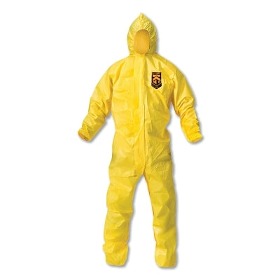 A70 Chemical Splash Protection Coveralls, Yellow, 2X-Large, Hood