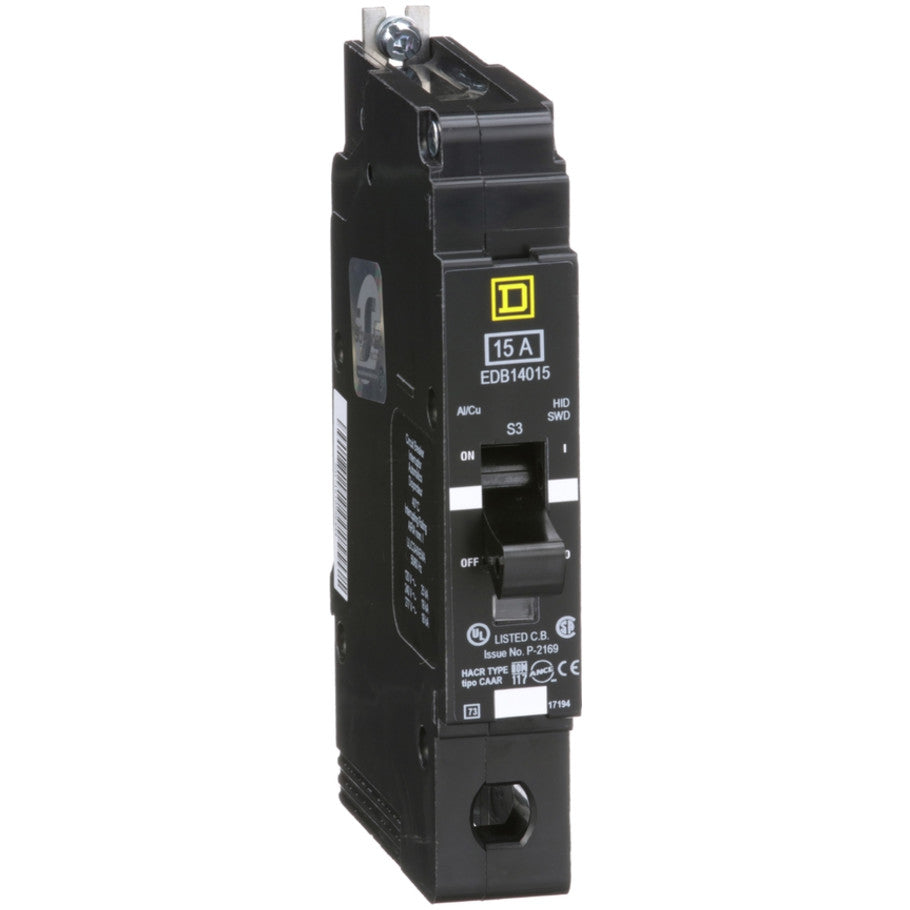 Mini circuit breaker, E-Frame, 15A, 1 pole, 277VAC, 25kA max, bolt on  TAA