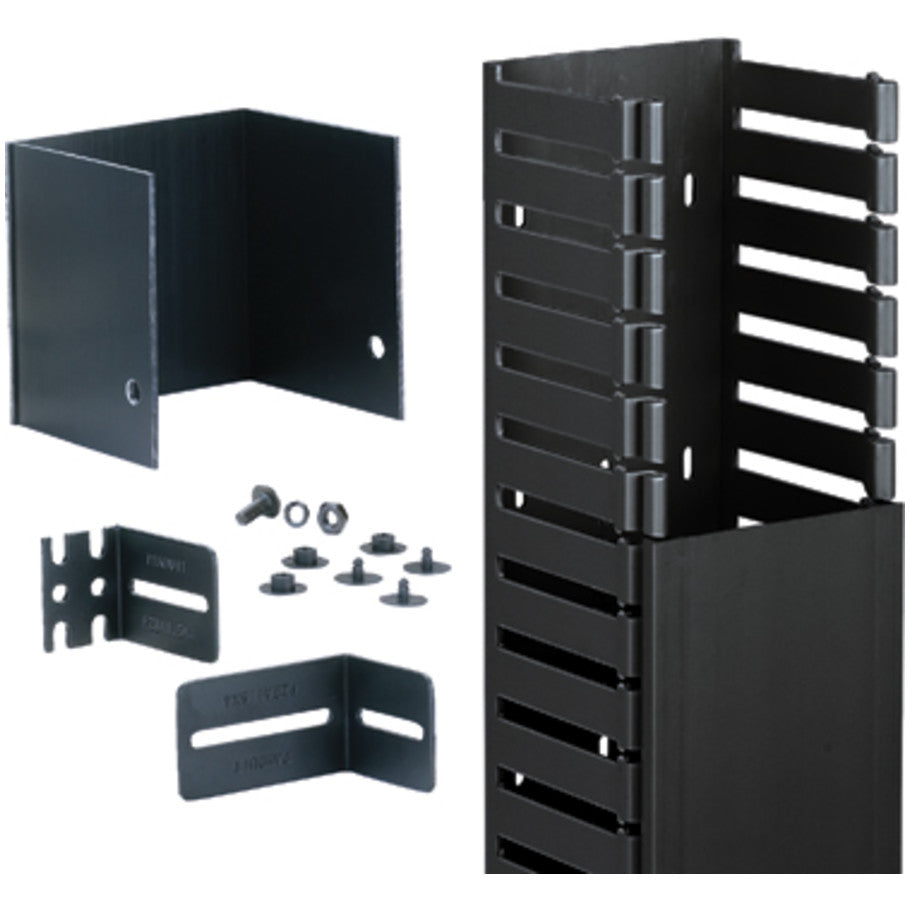 Fiber Raceway Fitting, Spillout Kit, 4 x 4 in, PVC, Steel, 5.05 W x 72.00 H in, 5.05 in. W, Black, 72 in. H