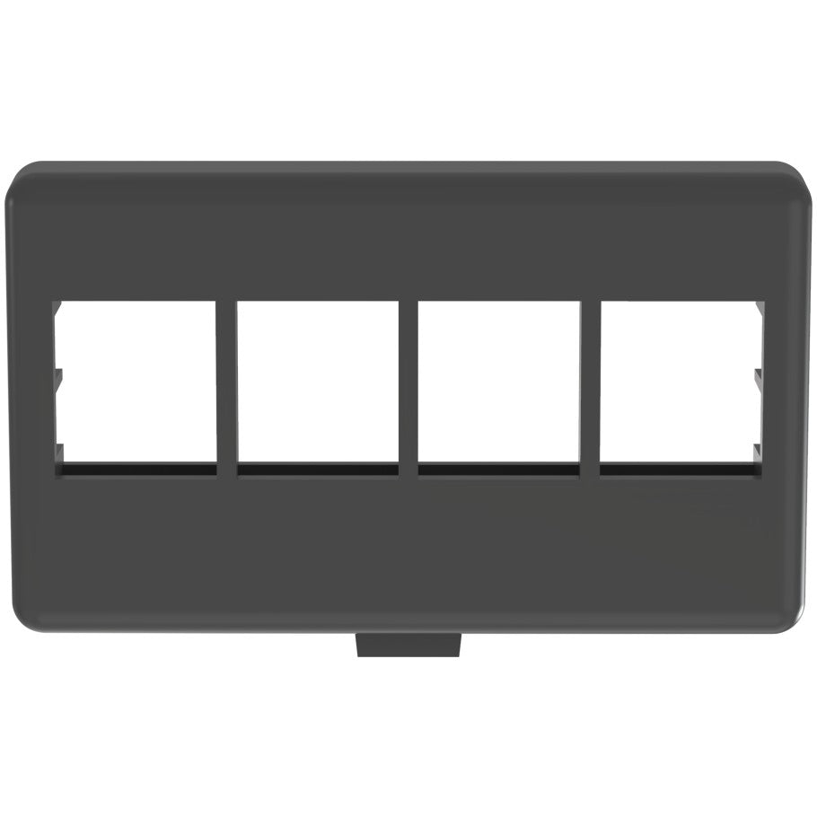 NetKey Modular Furniture Faceplate, 4-Port, Black