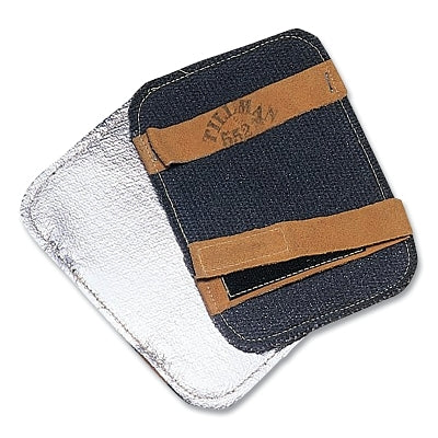 Aluminized Back-Hand Pad, 552 DuPont Kevlar, 5-1/2 in W x 7-1/2 in H, Standard Triple Layer, Silver/Black