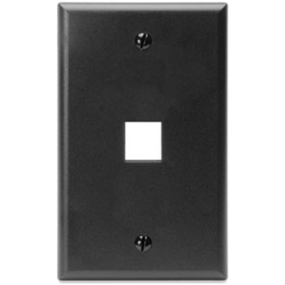 QuickPort Standard Plastic Wallplate, 1-Gang, 1-Port, Black