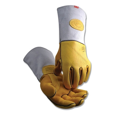 1485 Elk Skin Wool Insulated Unlined Palm MIG/Stick Welding Gloves, Medium, Gold/Gray