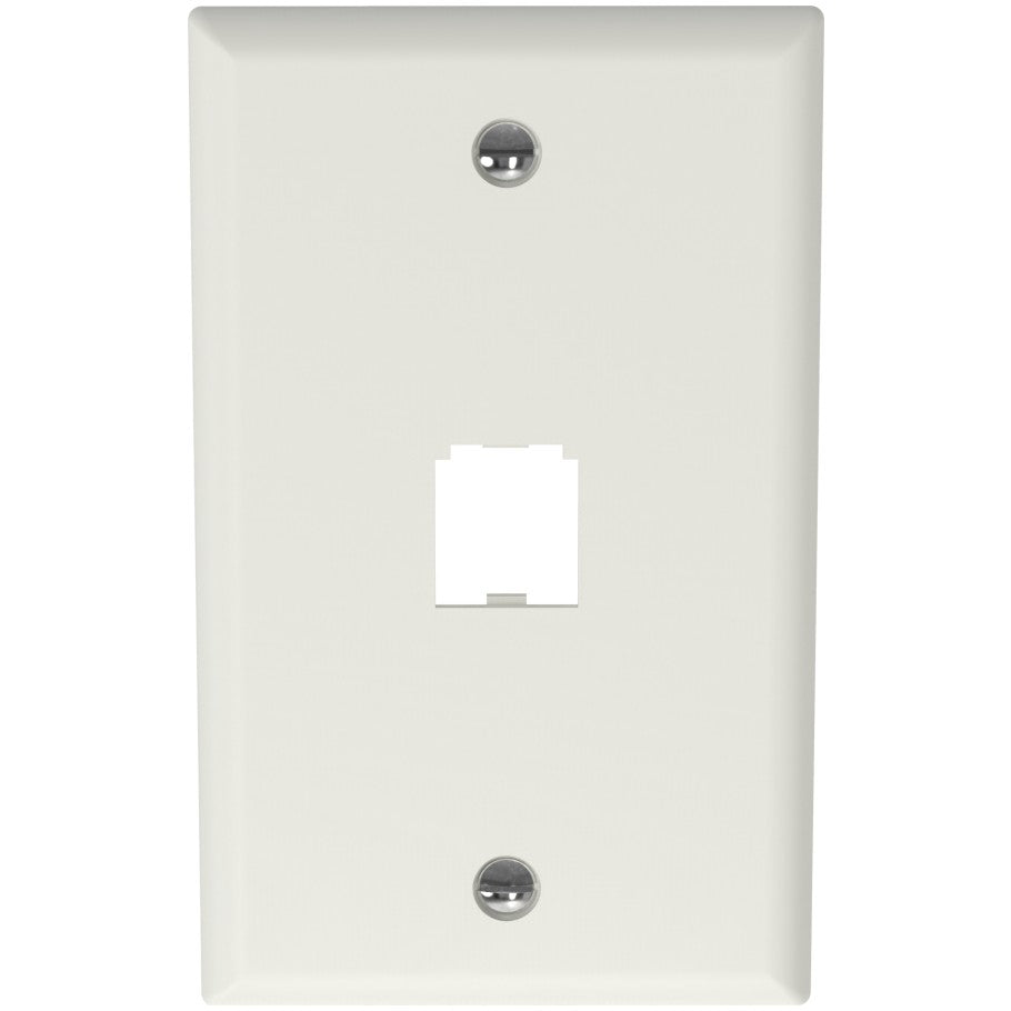 Mini-Com Classic Series, 1 Gang, Vertical Faceplate, 1-Port, Off White