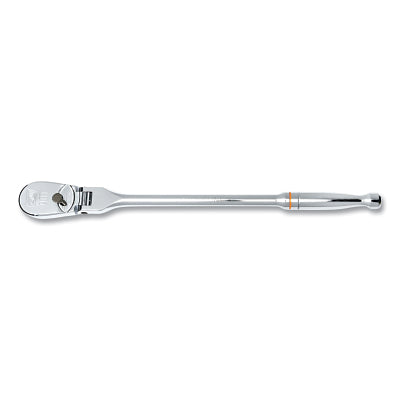 90T Ratchet, Tear Drop, 1/2 in Drive, 16.98 in OAL, Alloy Steel, Full Polish Chrome, Flex Handle