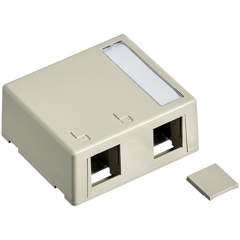 QuickPort Surface Mount Housing, 2-Port, Light Almond