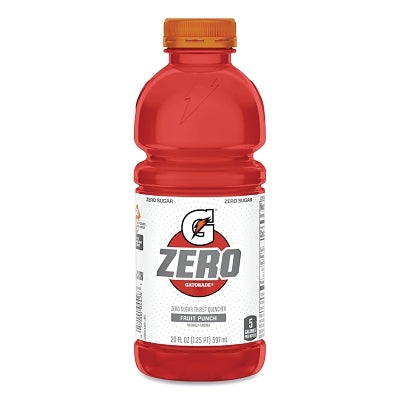 G Zero Sugar Ready-to-Drink Thirst Quencher, 20 oz, Bottle, Fruit Punch