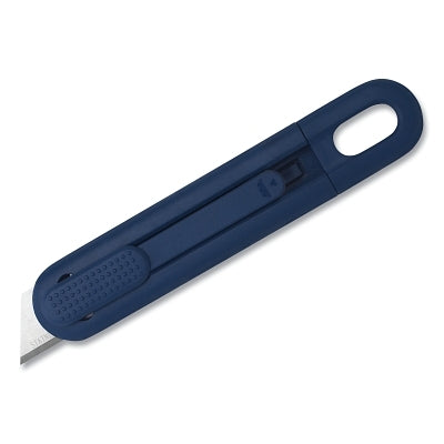 Volo MD Safety Knife, Auto-Retract, Slide, Plastic, Metal Detectable, Blue