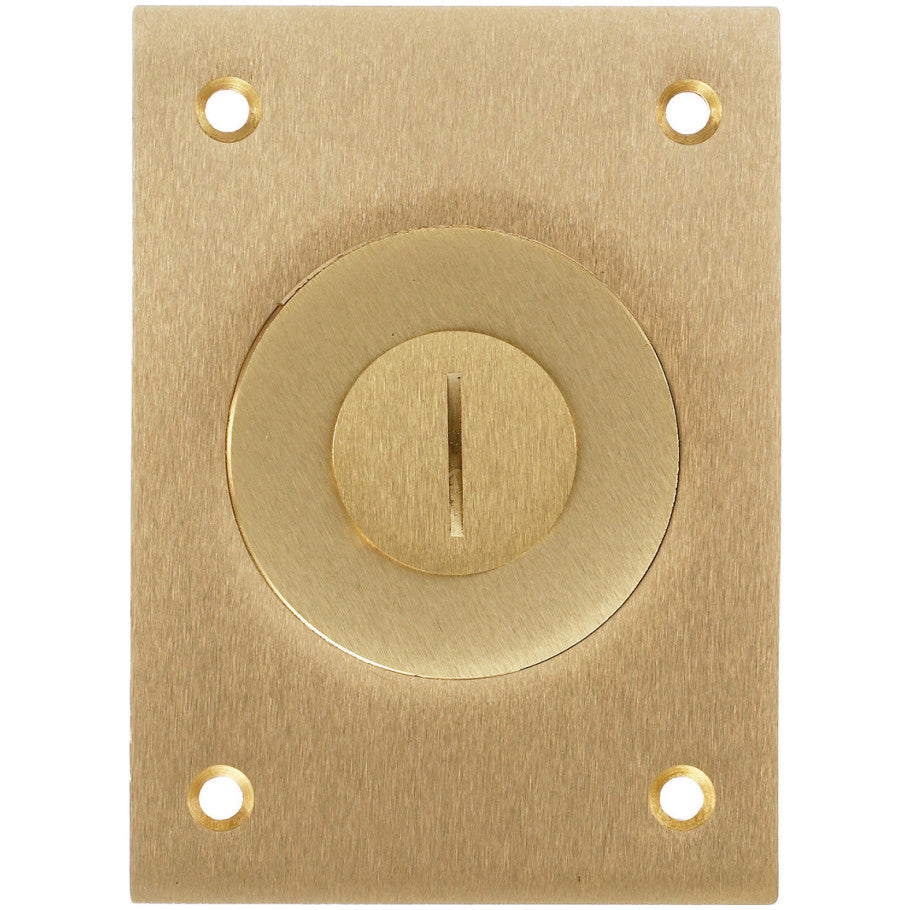 Floor Box Cover, Brass, 4.15 in. x 2.99 in., (1) 2-1/8 in. x 3/4 in. Combination Screw Lid