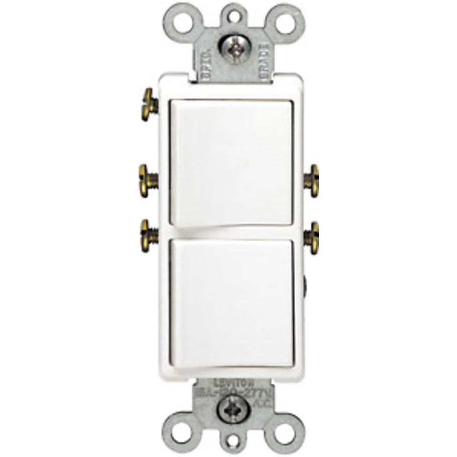 Decora 1-Pole/1-Pole Combination Switch, 20A, 120/277V, White