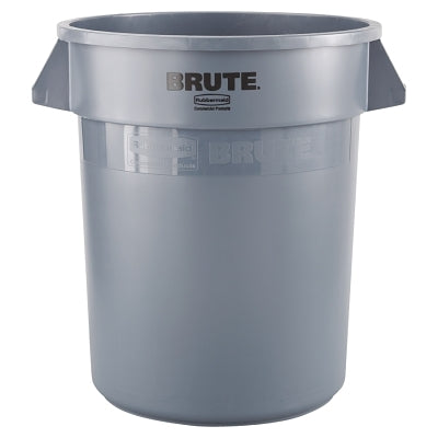 BRUTE Round Container without Lid, 20 gal, Heavy-Duty Plastic, Gray