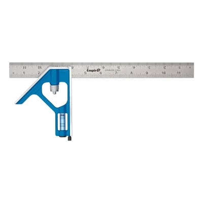 True Blue Combination Square, 300 mm W, .001 in, Zinc/Stainless Steel