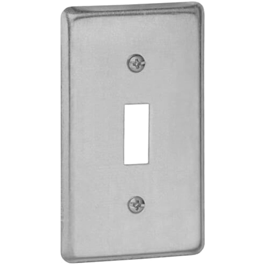 4 x 2-1/8 in. Utility Box Cover, Steel, Raised 1/4 in., (1) Toggle Switch
