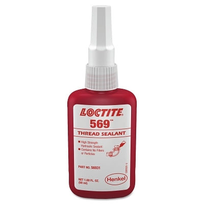 569 Thread Sealant, Hydraulic Sealant, 50 mL Bottle, Brown