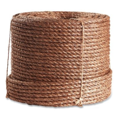 Twisted Manila Rope, 1200 ft L, Manila, Natural, 1/4 in dia, 3 Strand