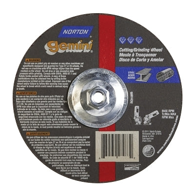 Gemini RightCut Right Angle Cut-Off Wheel, Type 27/42, 9 in dia x 1/16 in Thick x 5/8 in-11 Arbor, 10 EA/BOX