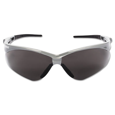 V30 Nemesis Safety Glasses, Smoke, Polycarbonate Lens, Anti-Fog, Silver Frame/Black Temples, Nylon