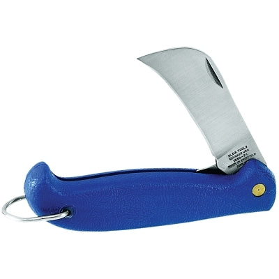 Slitting Pocket Knives, 4 3/8", Stainless Steel Blade, Plastic, Blue