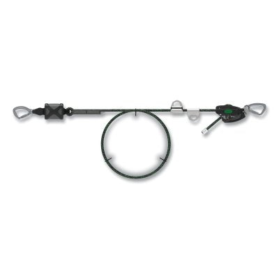 Temporary Horizontal Lifeline System, Rope, 60 ft L, 2 Man, With Anchorage Straps