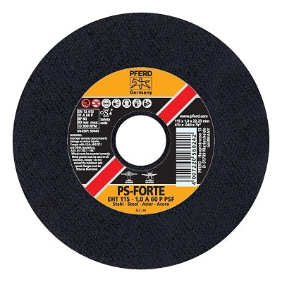 Type 1 General Purpose A-PSF Thin Cut-Off Wheel, 4-1/2 in Dia, .04 Thick, 60 Grit, Aluminum Oxide