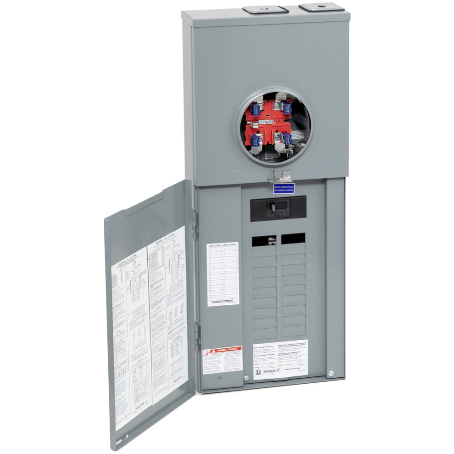 Homeline 200A Ringless Surface-Mount Rainproof All-In-One CSED With Horn Bypass, 40 Single-Pole/20 Tandem