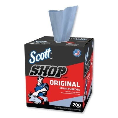 Original Multi-Purpose Shop Towel, Blue, 9 in W x 12 in L, Pop-Up Box, 200 Sheets/BX, 8 BX/CA