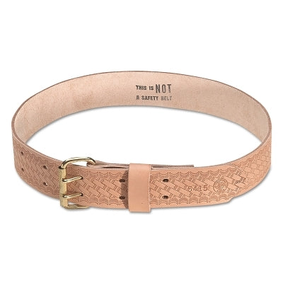 Heavy-Duty Embossed Tool Waist Belt, Fits 32 in to 40 in Waist, Small, Leather