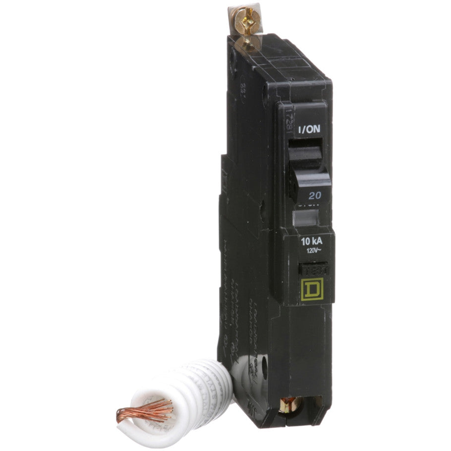 Mini circuit breaker, QO, 20A, 1 pole, 120VAC, 10kA, bolt on, 30mA grd fault B  TAA