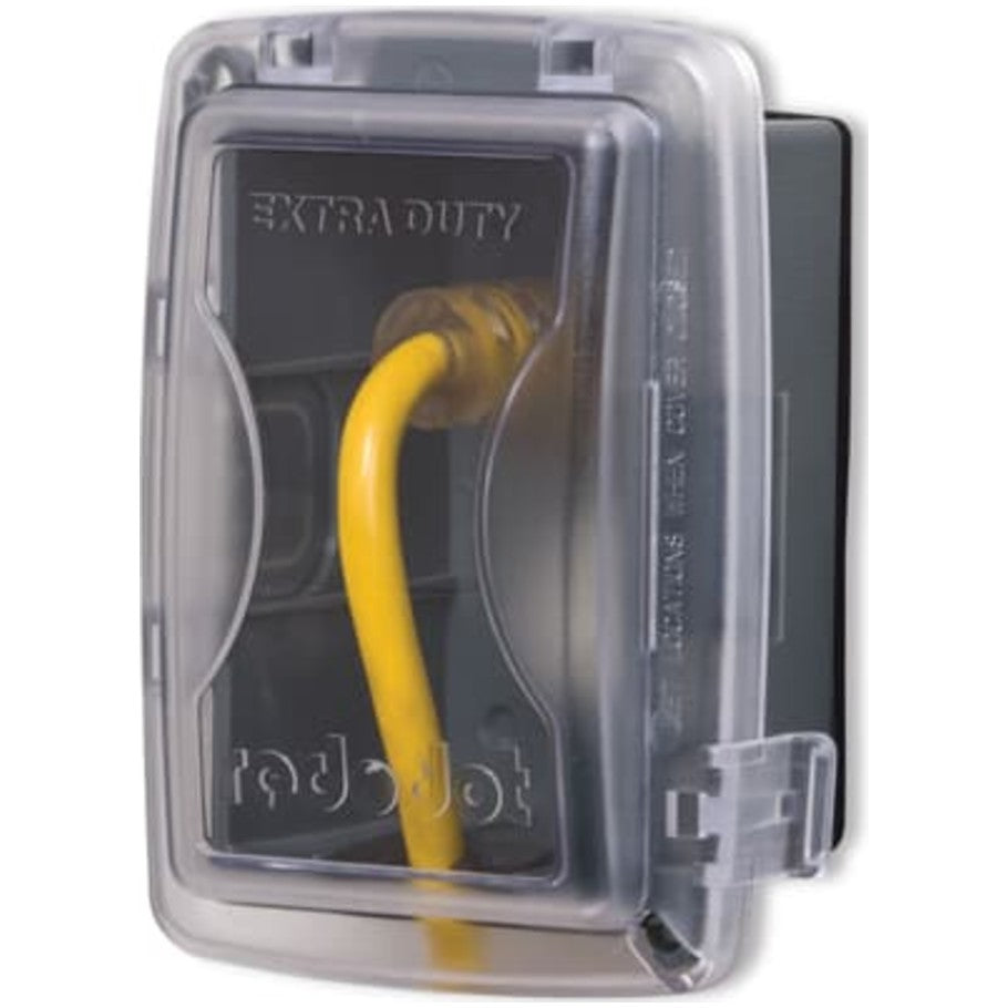 Code Keeper Weatherproof While-in-Use Cover, Extra-Duty, Vertical/Horizontal, 1-Gang, 2-7/8 in. D, Grey Base/Clear Cover