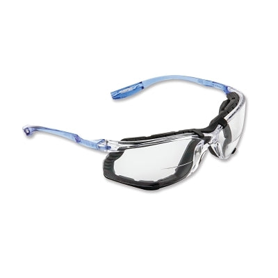 3M VC220AF Virtua CCS Protective Eyewear, Clear Polycarbonate Lens, Anti-Fog, Clear Plastic Frame, Light Blue Temple, +2.0 Diopter