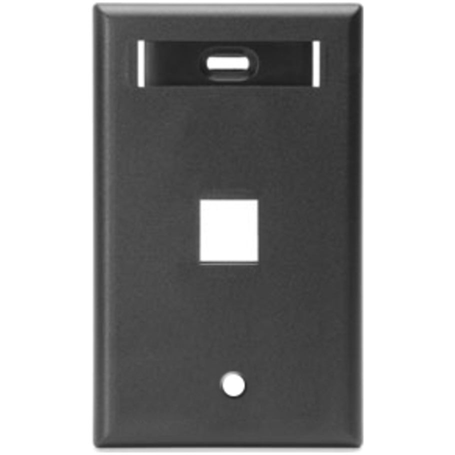 Single-Gang QUICKPORT Wallplate with ID Window, 1-Port, Black