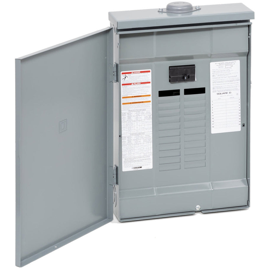 QO Load Center, PLug-On Neutral, Main Breaker, NEMA 3R, 100A, 1-Phase, 20 Space