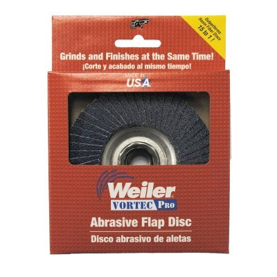 Vortec Pro Coated Flap Disc, 4 in dia, 60 grit, 5/8 in - 11 arbor, 15000 RPM