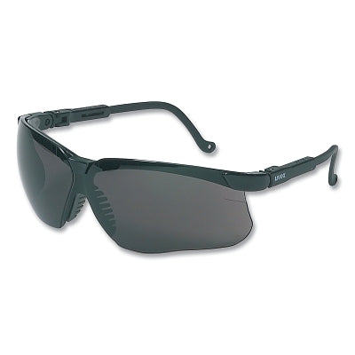 Uvex Genesis Safety Eyewear, S3212HS, SCT Dark Gray Tint, HydroShield Anti-Fog Coating, Polycarbonate Lens/Frame, Black