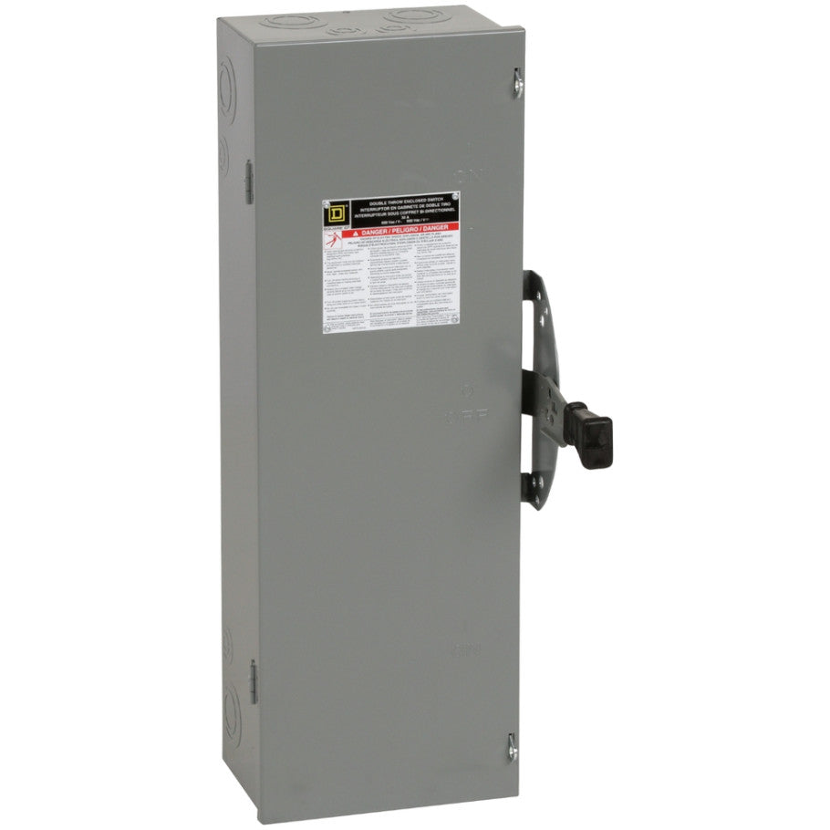 Safety Switch, Non-Fusible, Double Throw, General Purpose, 30A, 600V, 3-Pole, NEMA 1, Indoor, Steel, Surface