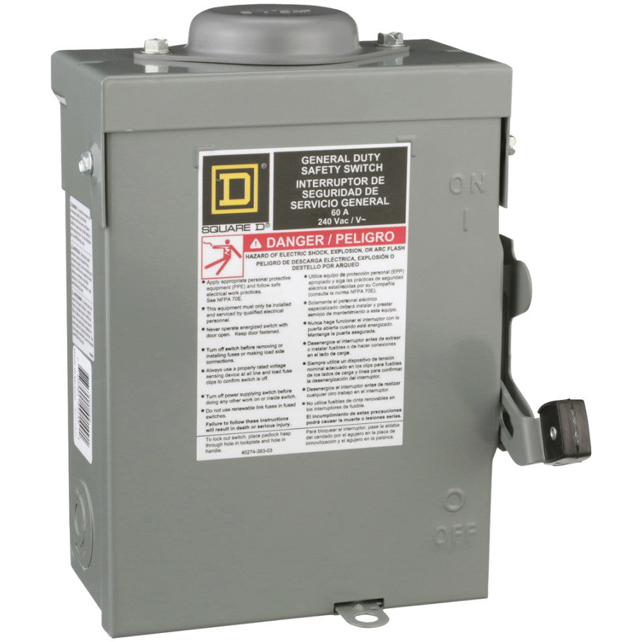 General Duty Disconnect, Non Fusible, 60A 120/240V, 2P2W
