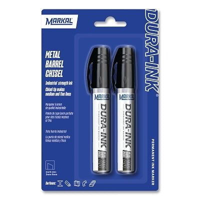 DURA-INK 25 Permanent Ink Marker, Black, 3 mm to 6 mm, Chisel tip