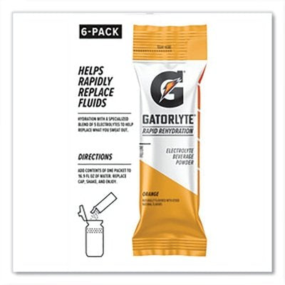 Gatorlyte Rapid Rehydration Powder Stick, Orange, 16.9 oz, 6 sticks/PK, 8PK/CA