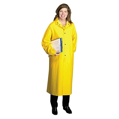 48 in Raincoat with Detachable Hood, 0.35 mm, PVC over Polyester, Yellow, X-Large