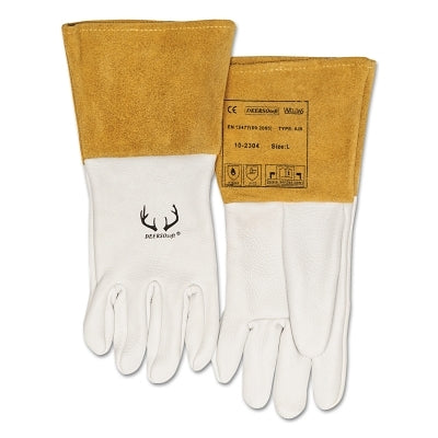 DEERSOsoft Deerskin/Split Cowhide MIG/TIG Welding Gloves, Small, Pearl