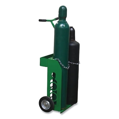 Cylinder Box Cart, for Oxygen and Acetylene, 11 in D x 22 in W x 40.75 in H, 8 in Semi-Pneumatic Tires